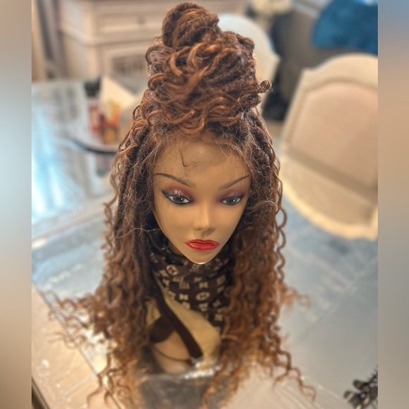 WOW! 26" Boho Faux Locs Lace Front Wig Color #T1B/30 Cinnamon Spice! - Picture 4 of 15